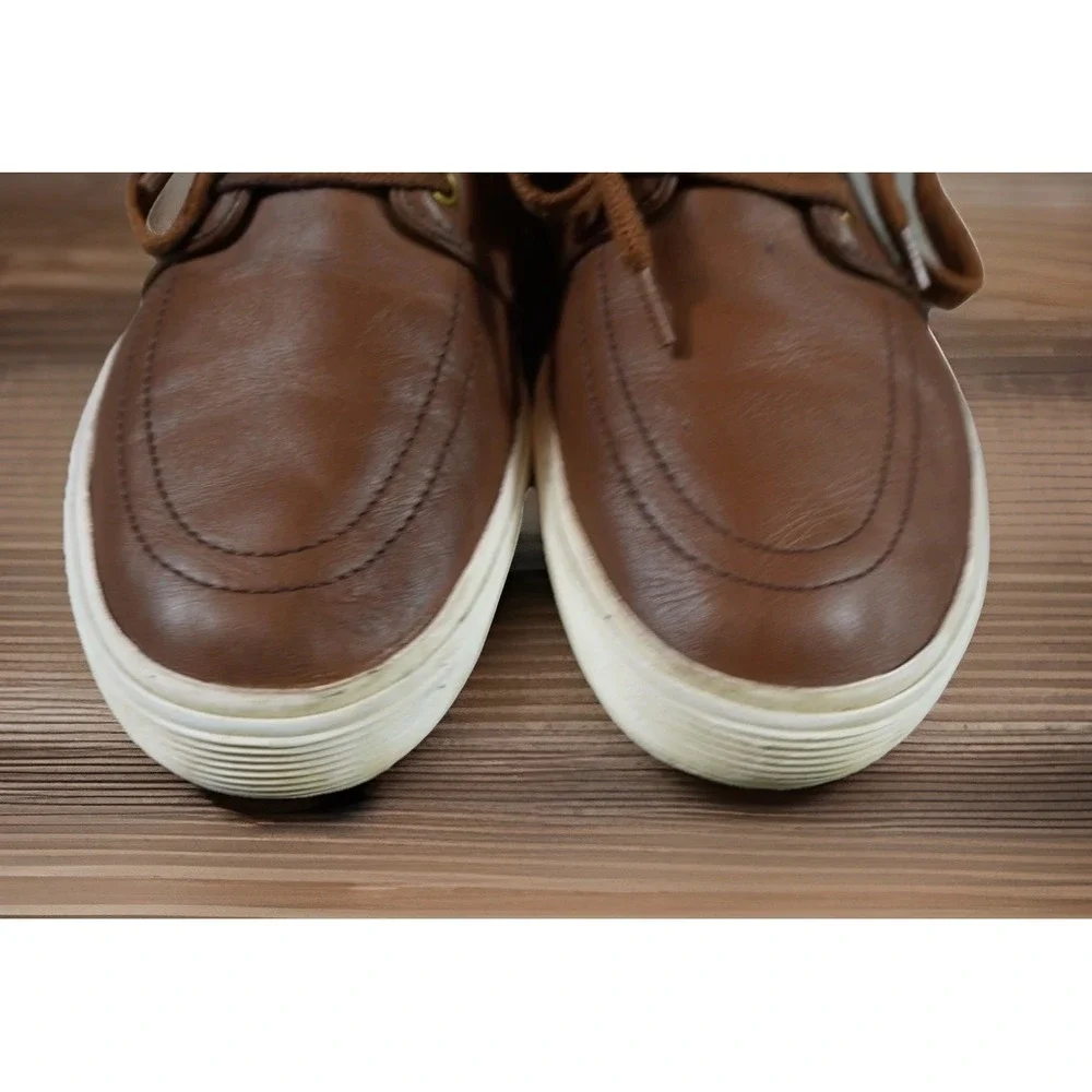 Polo Ralph Lauren Faxon‎ Low Sneakers Mens 10.5D Brown Leather Lace Up
